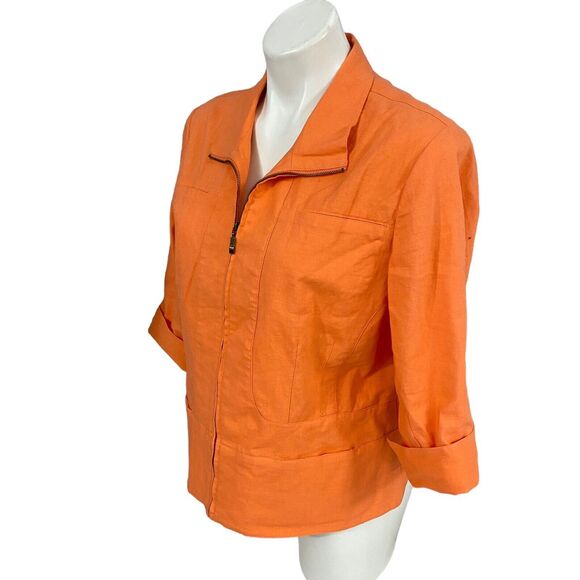 Coldwater Creek Blazer Womens Size 10 Jacket Harvest Fall Halloween Work Zip Up - Picture 3 of 16